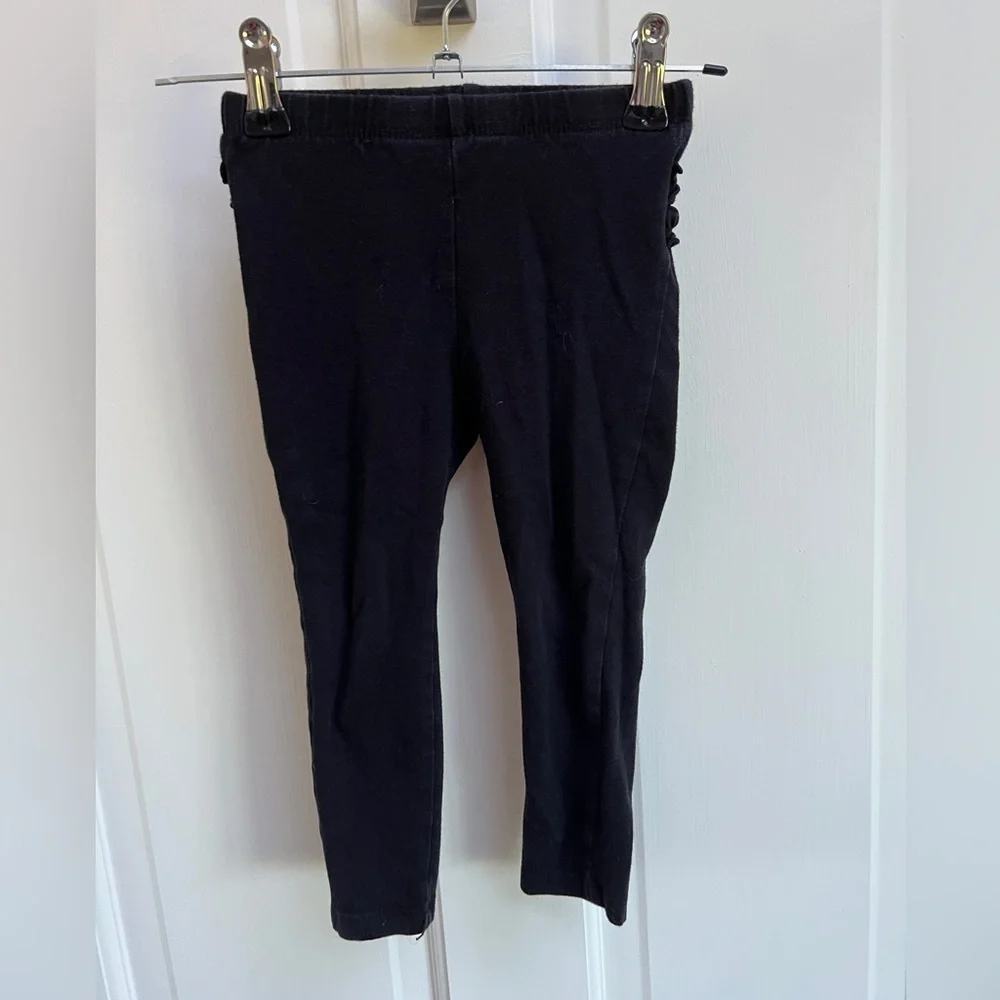 Okie Dokie 24M Black Stretchy Ruffle Back Girls Leggings Pants